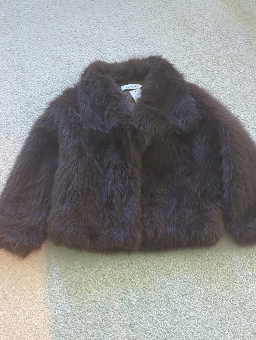 Womens Faux Fur Coat - Brown Small NWT